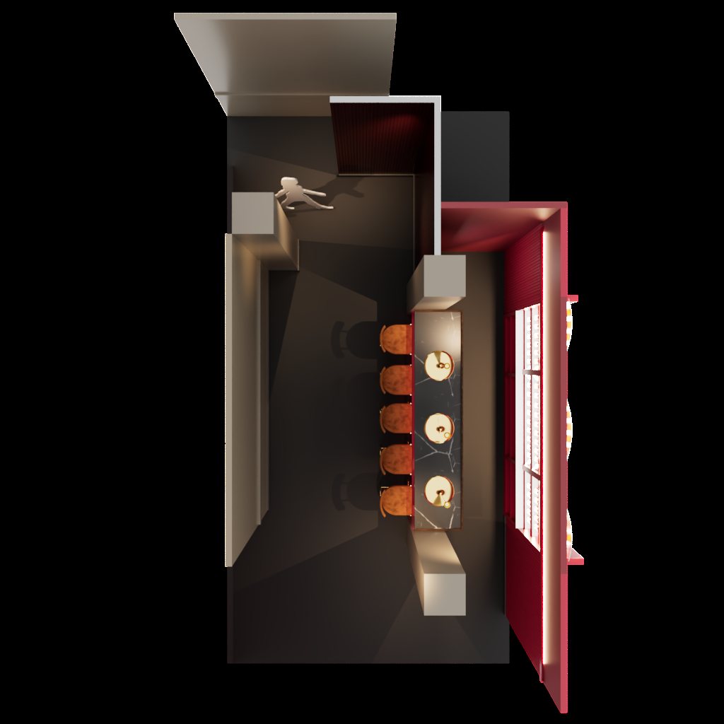 Plan view of the set from above
